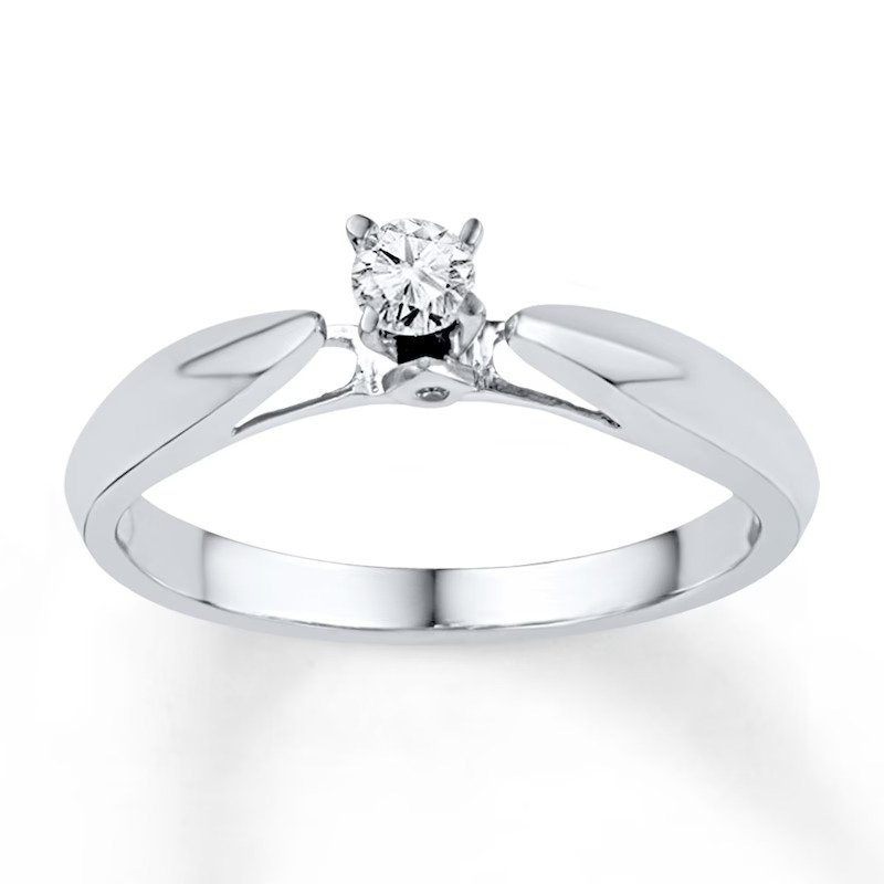 Round-Cut Diamond Solitaire Promise Ring 1/8 ct tw Sterling Silver